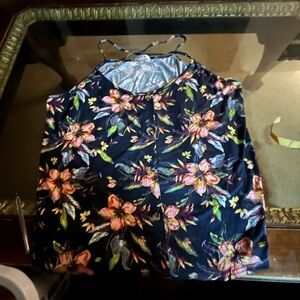 Floral Patterned Top with Dark Tones